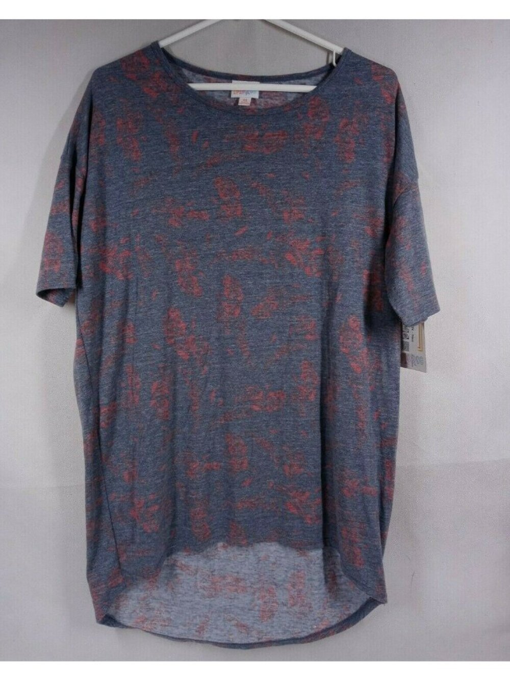 NWT Lularoe Irma Tunic Gray With REd Feathers Design Size XS